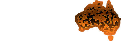 The Patreon icon which is a white paint palette is followed by a plus sign and then an orange map of Australia with a bright camouflage style filling.